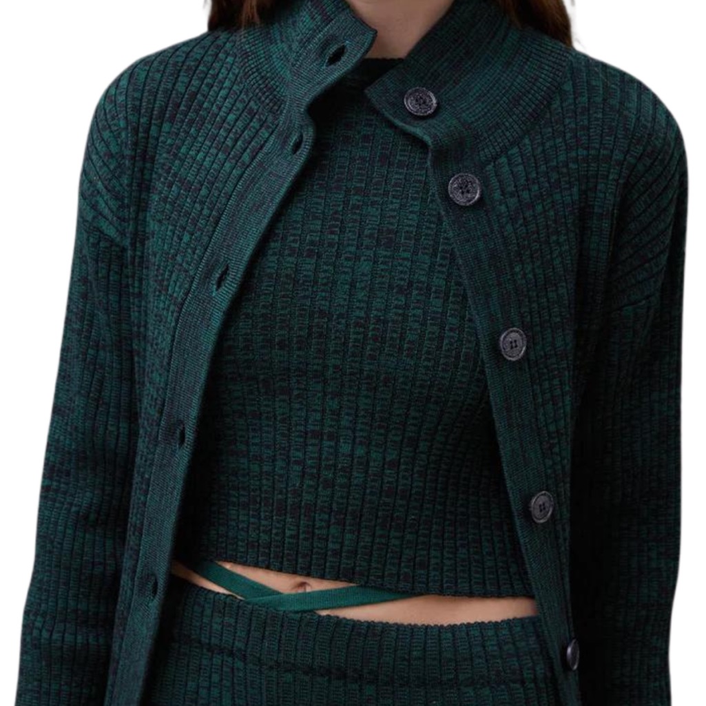 Nwt Monrow Cosmo Rib Sweater Deep Forest Medium
